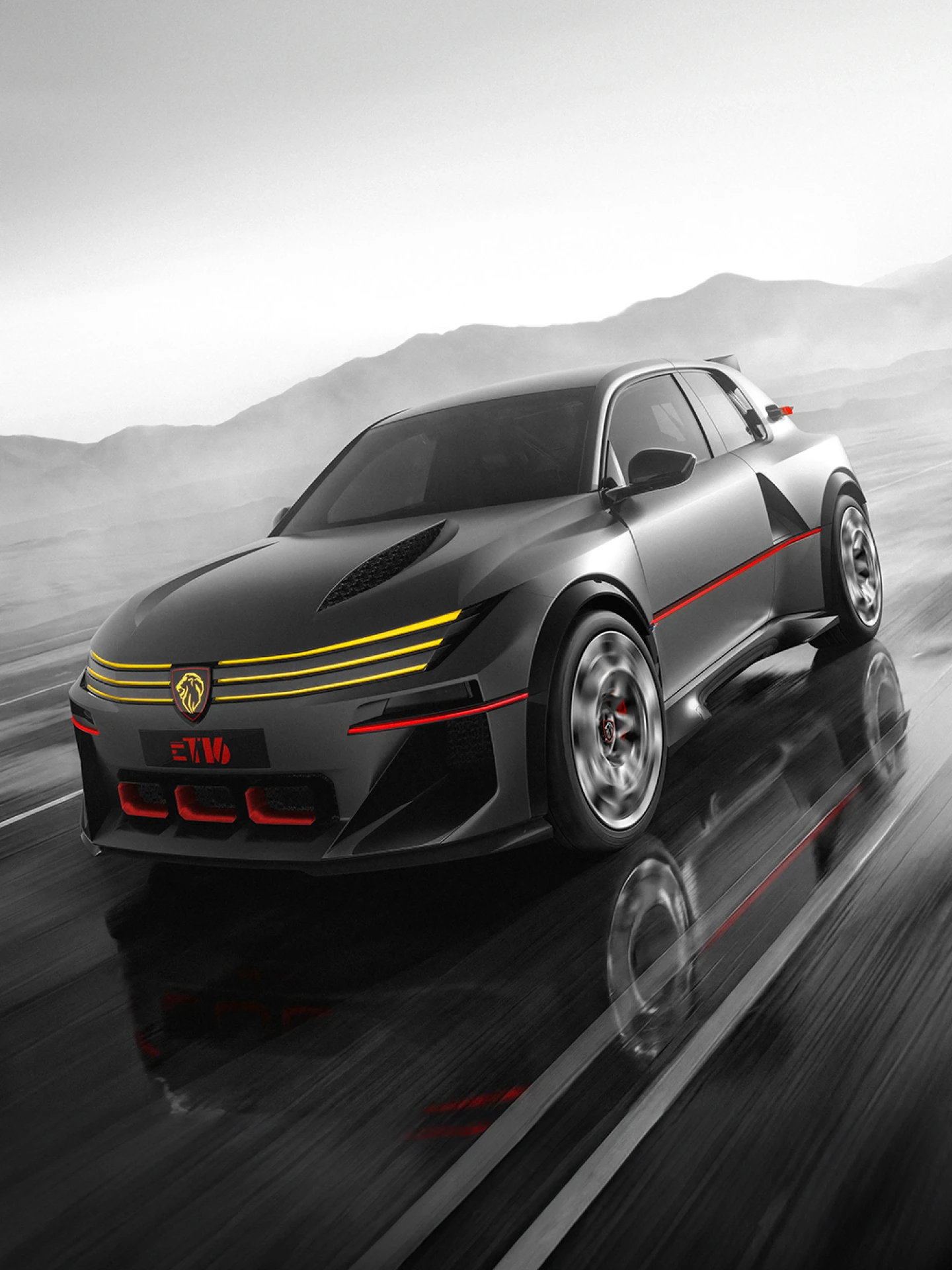 PEUGEOT E-T16 Concept, athletische und elegante Exterieursilhouette