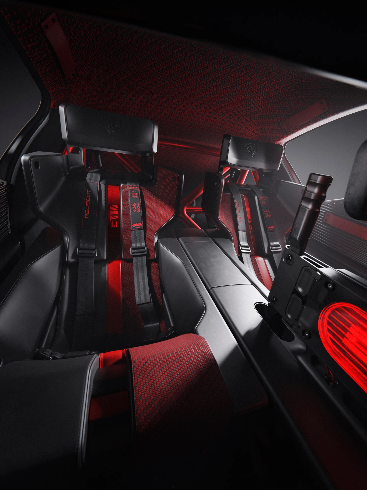 PEUGEOT E-T16 Concept, zweifarbige Schalensitze mit Carbonschale