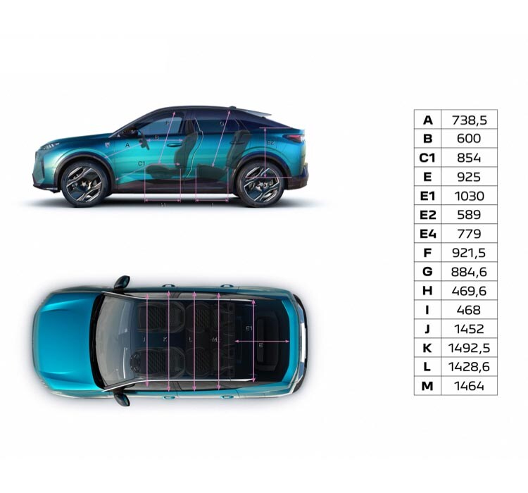 PEUGEOT 3008 interior dimensions
