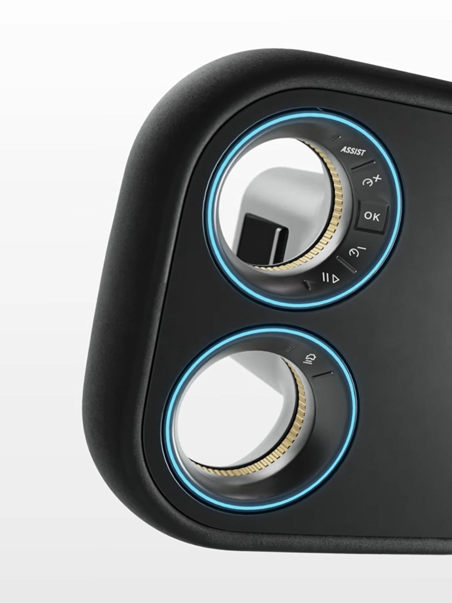 PEUGEOT Hypersquare®, vier symmetrische Bedienringe für zentrale Funktionen